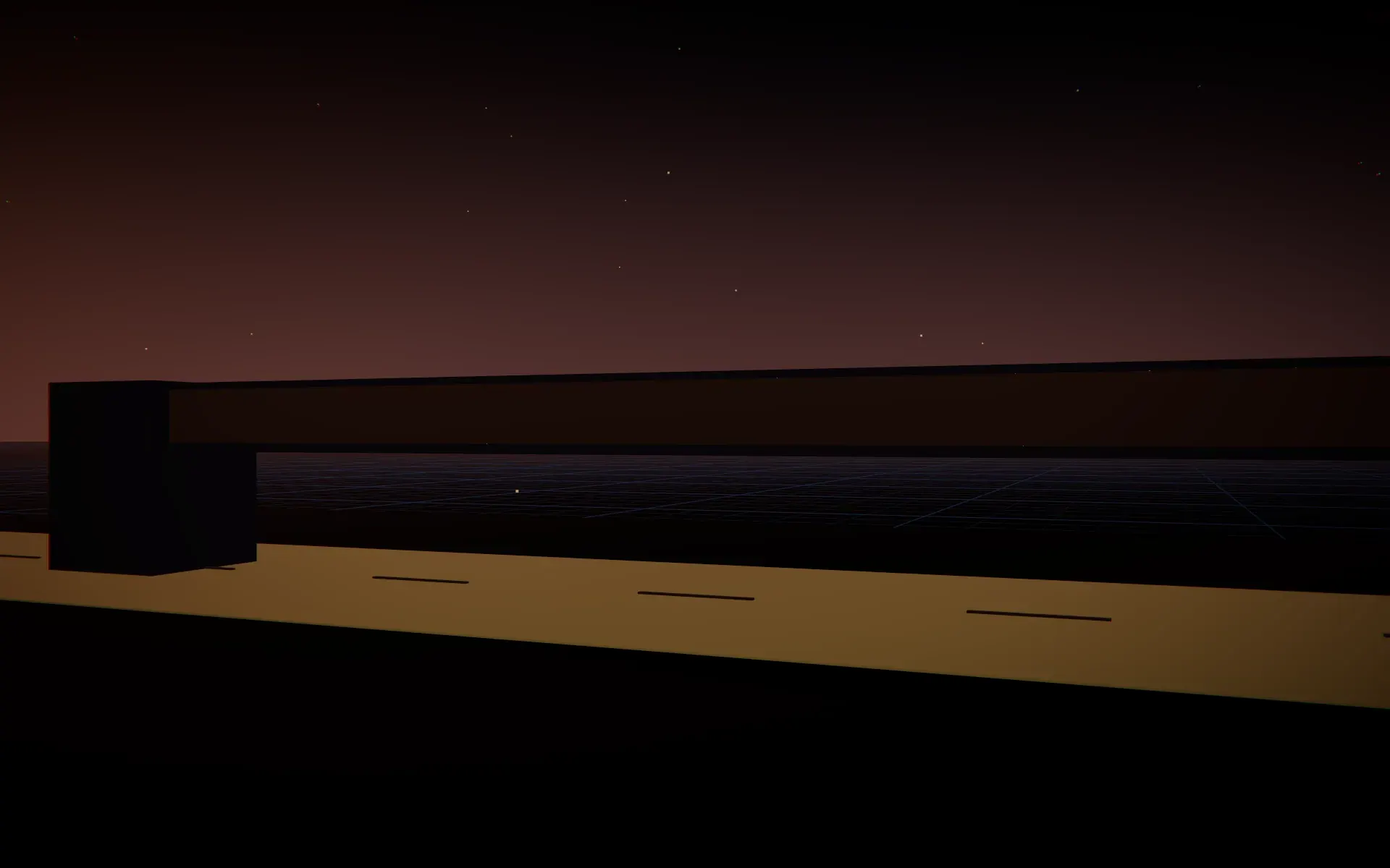 The span over the road at dusk